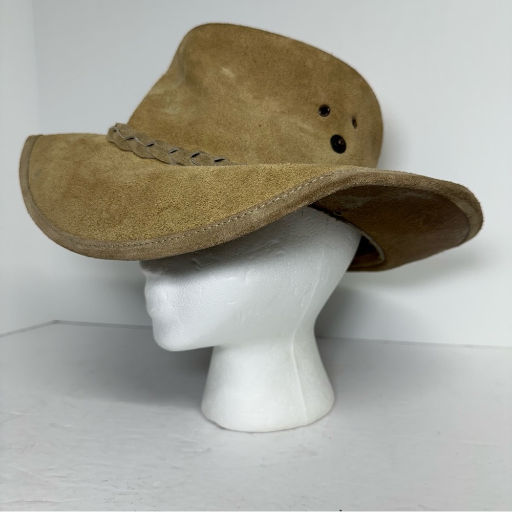 Authentic Vintage Australian Hat Geographic Australian Leather Sz 23 1/8” Unisex